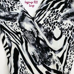 Agnes & Dora Leggings Size L Baby Suede Circle of Life Animal Print NWT